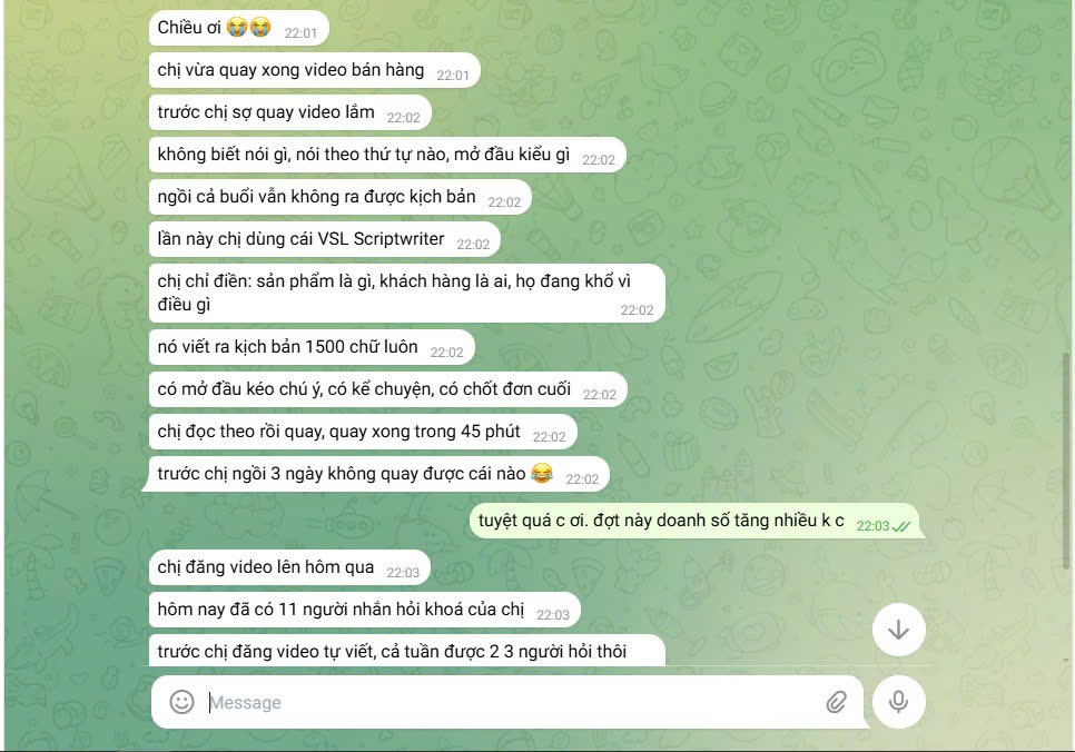 Feedback học viên - video bán hàng 11 người hỏi khoá