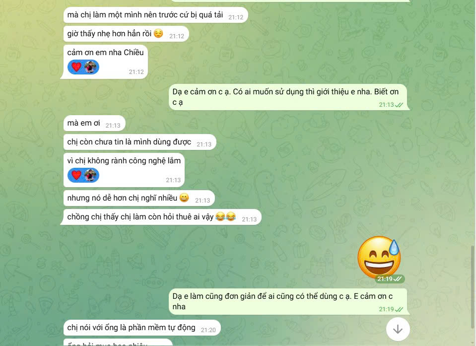 Feedback học viên - chồng hỏi thuê ai làm