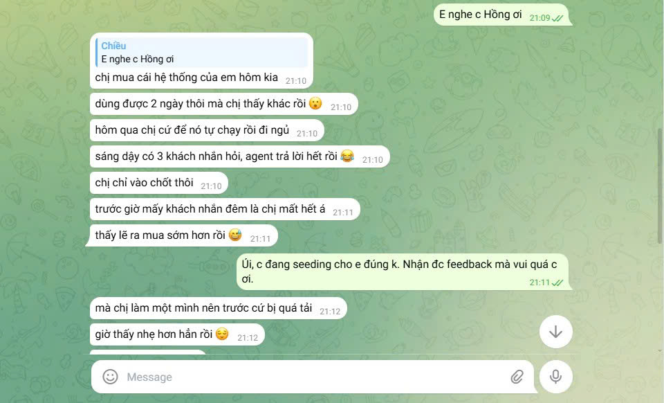 Feedback học viên - dùng 2 ngày khác hẳn