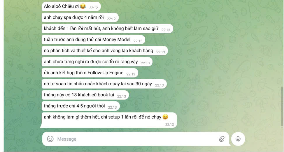 Feedback học viên - 18 khách cũ book lại trong tháng