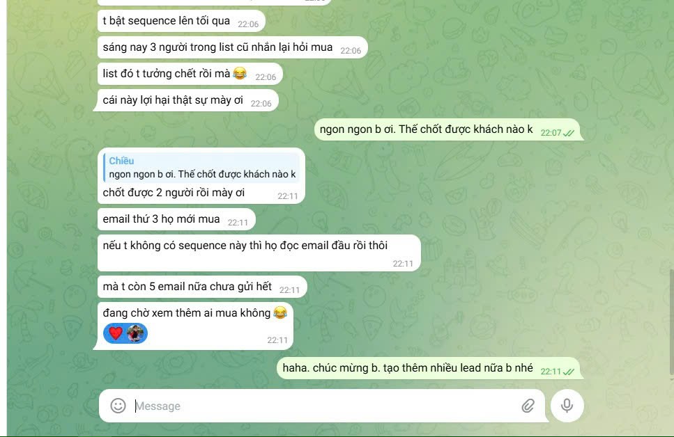 Feedback học viên - bật sequence chốt 2 người trong list cũ